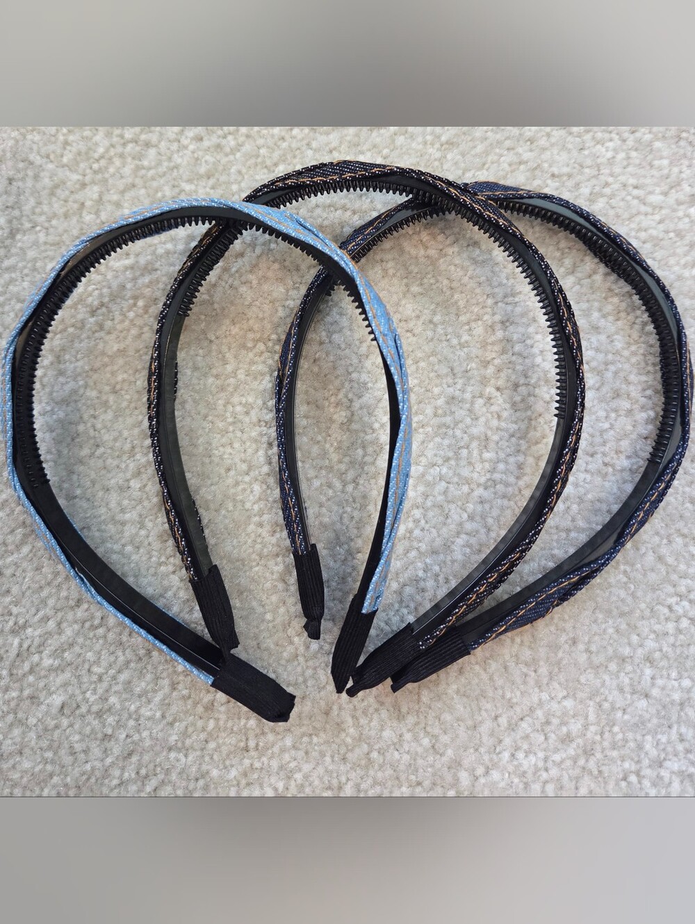 Women’s Casual Twisted Denim Headbands - Set of 3